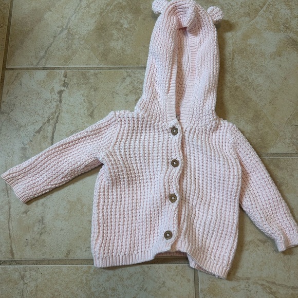 Carter’s Baby Hooded Waffle Knit Cardigan - Picture 1 of 4